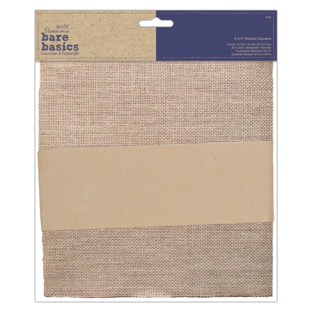 Bare Basics Hessian Squares 8" x 8" (30pk)