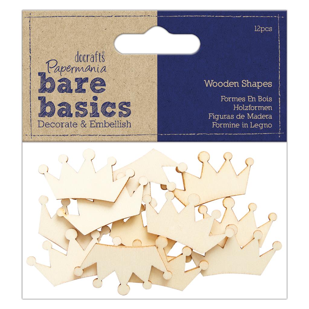 Bare Basics Wooden Shapes - Crown (3pc)