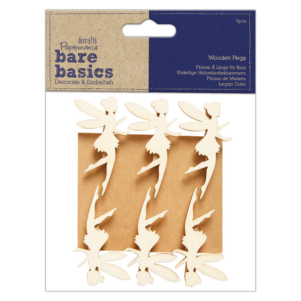 Bare Basics Wooden Pegs - Fairies (6pc)