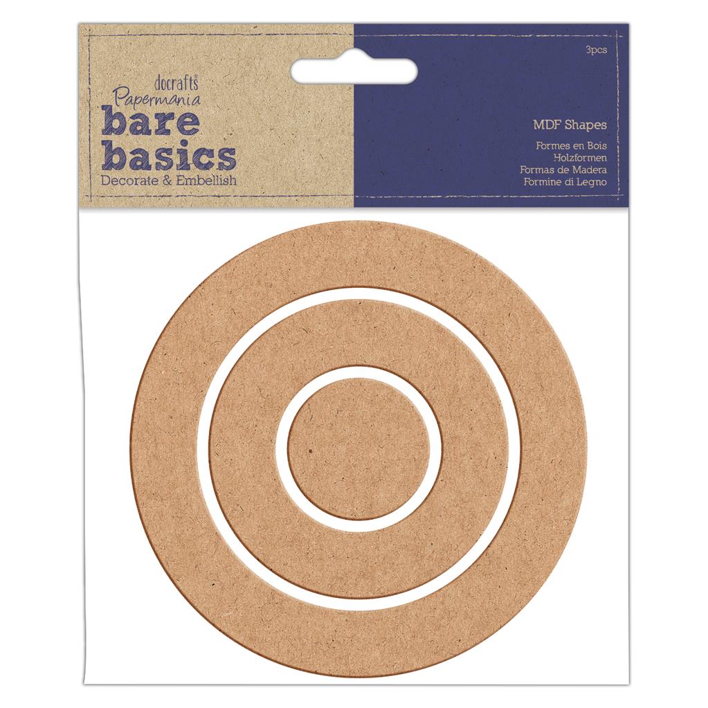 Bare Basics MDF Nesting Shapes - Circles (3pc)