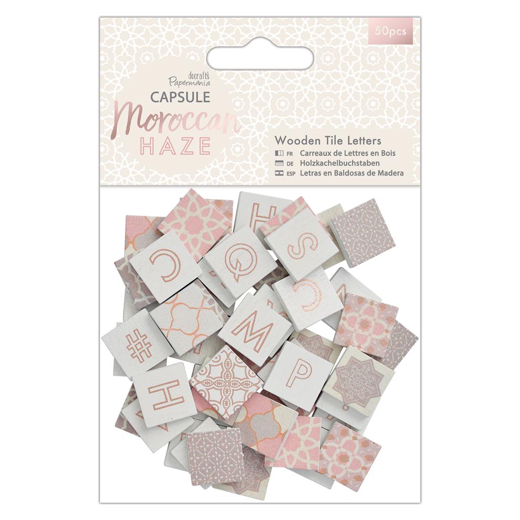 Papermania Capsule - Moroccan Haze Wooden Tile Letters (50pcs)