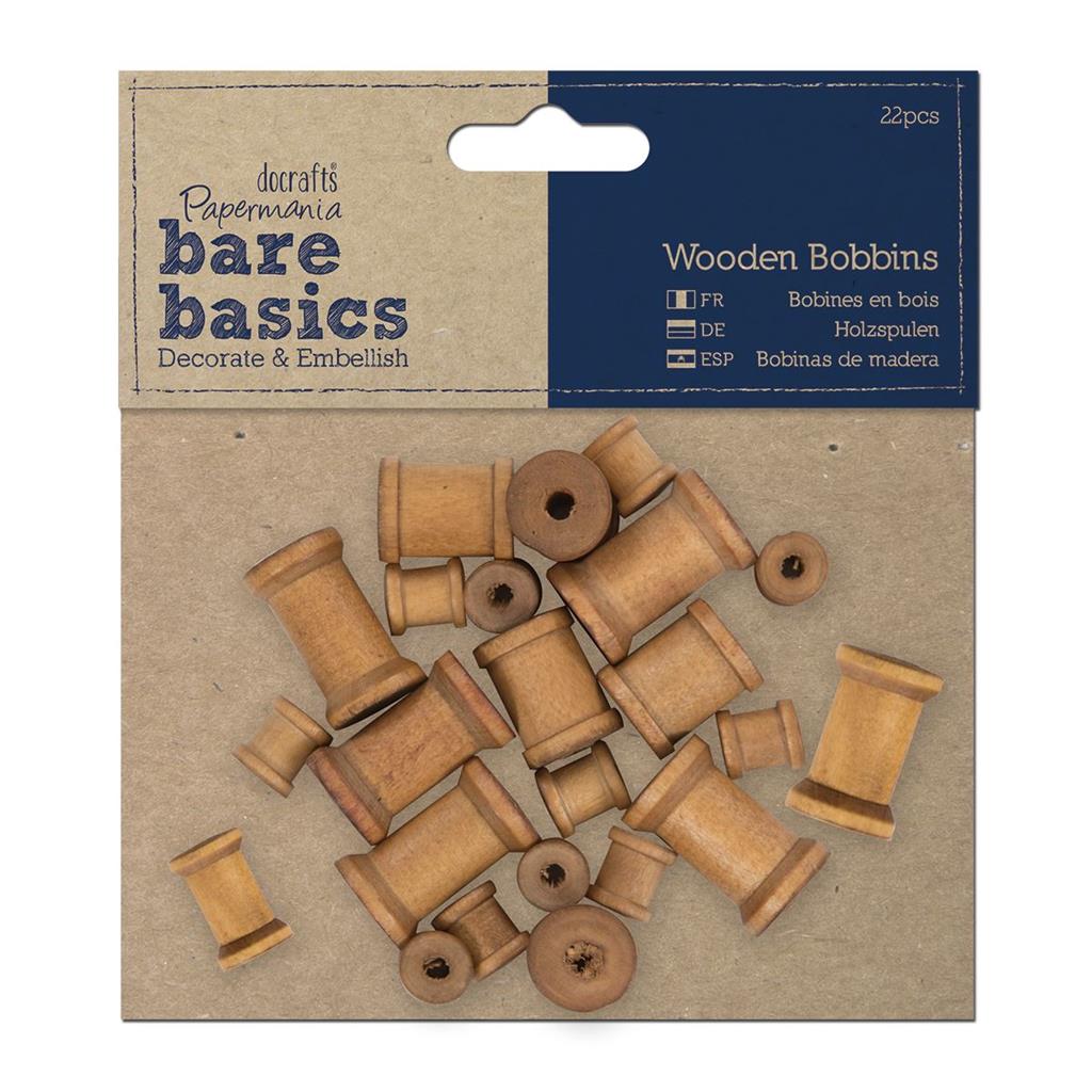 Bare Basics Wooden Bobbins (22pk)