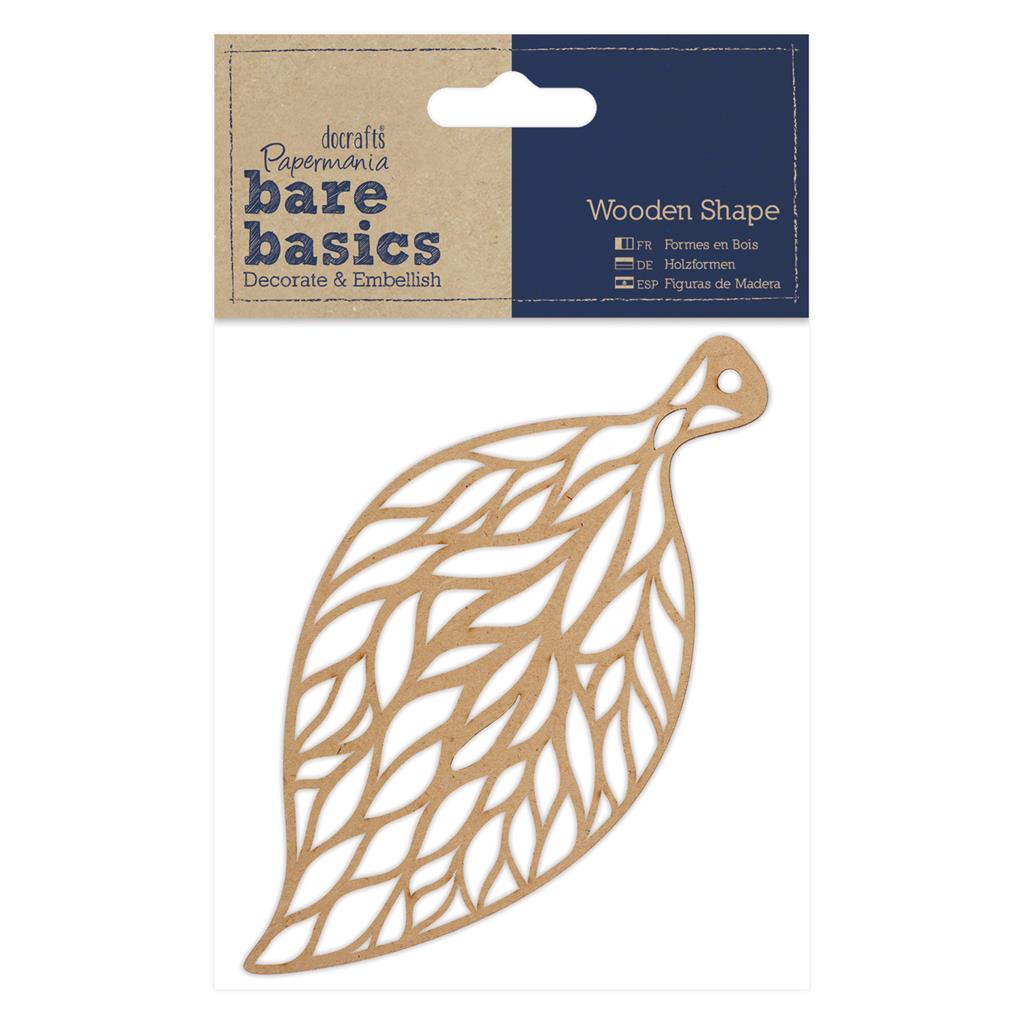 Bare Basics Wooden Shapes - Filigree Leaf (Single)