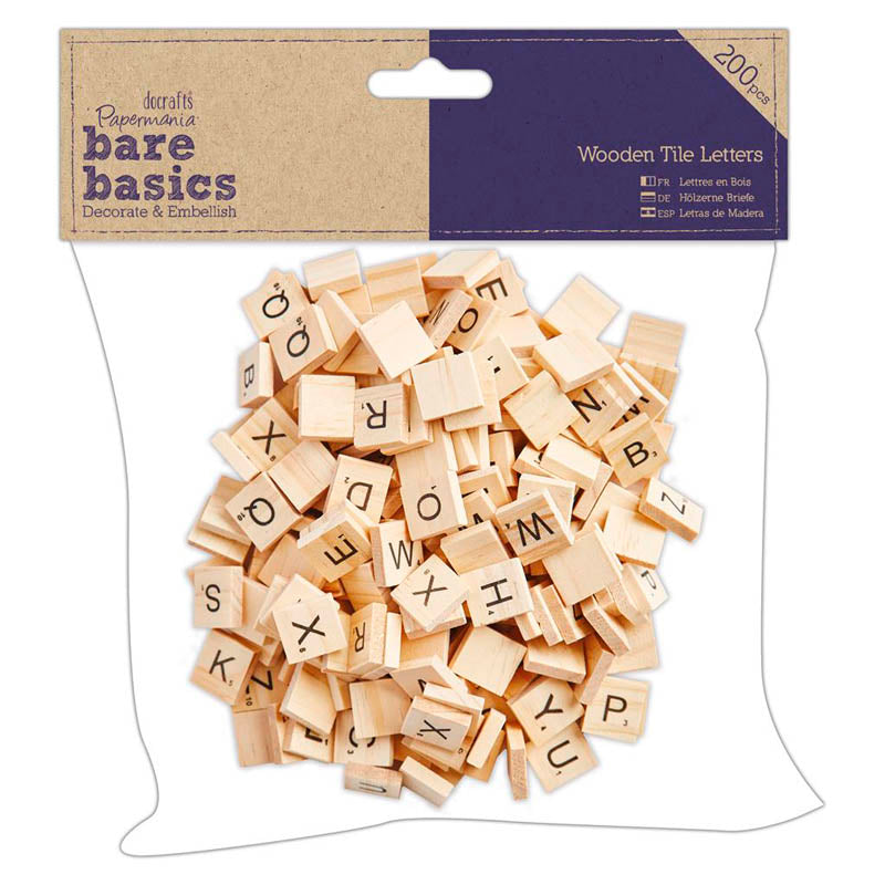 Bare Basics Wooden Tile Letters 1.5cm (200pk)