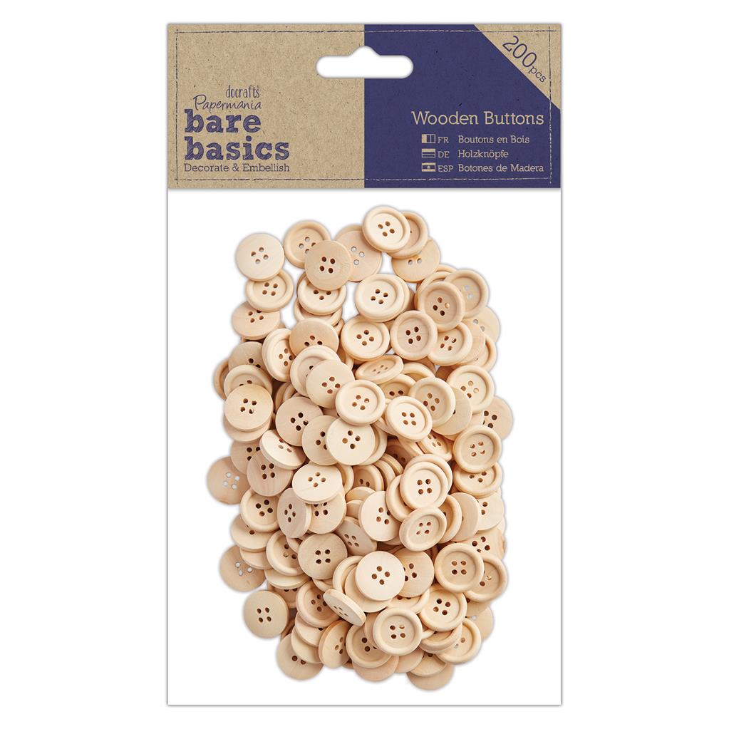 Bare Basics Mini Wooden Buttons (200pk)