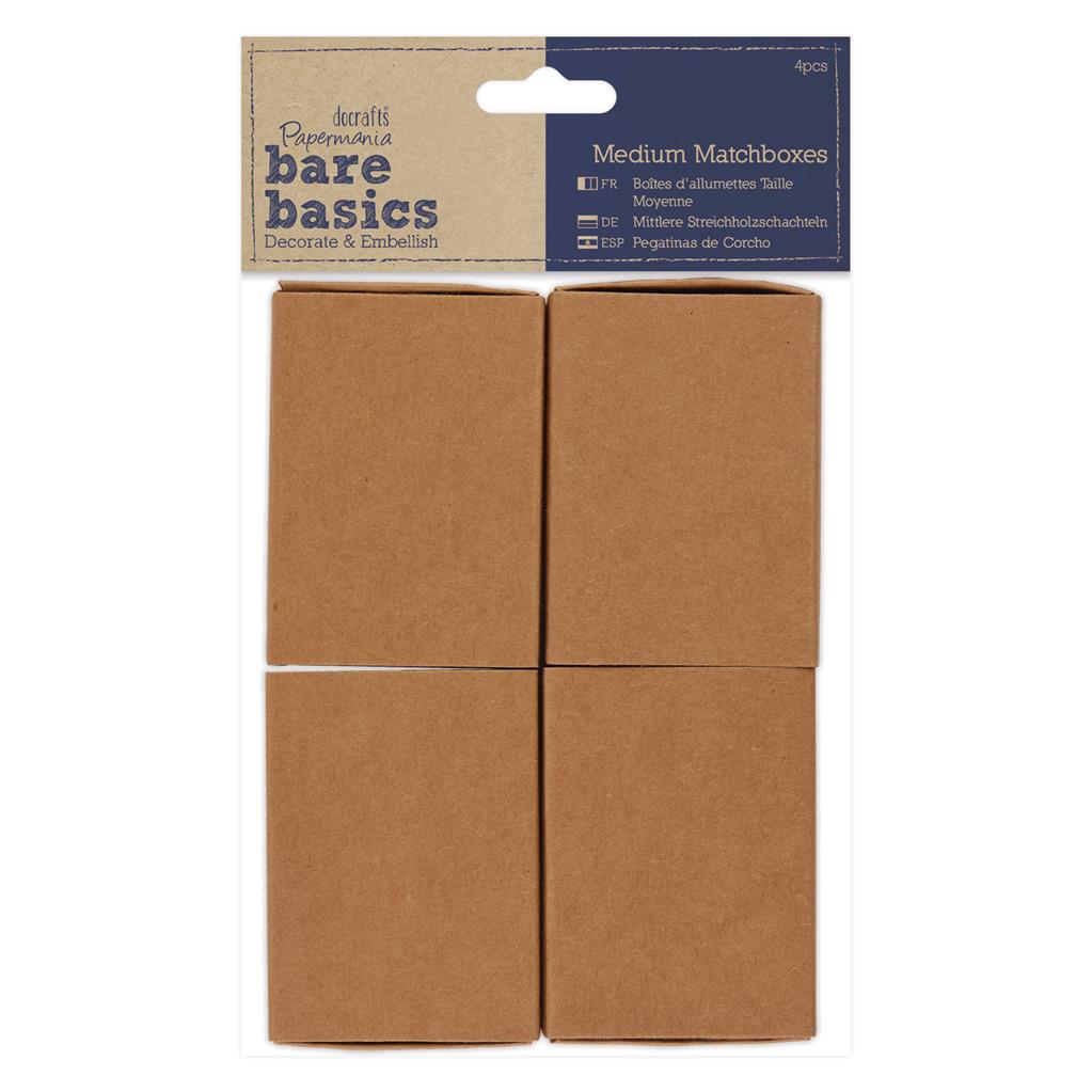 Bare Basics Matchboxes Medium Kraft Brown (4pc)