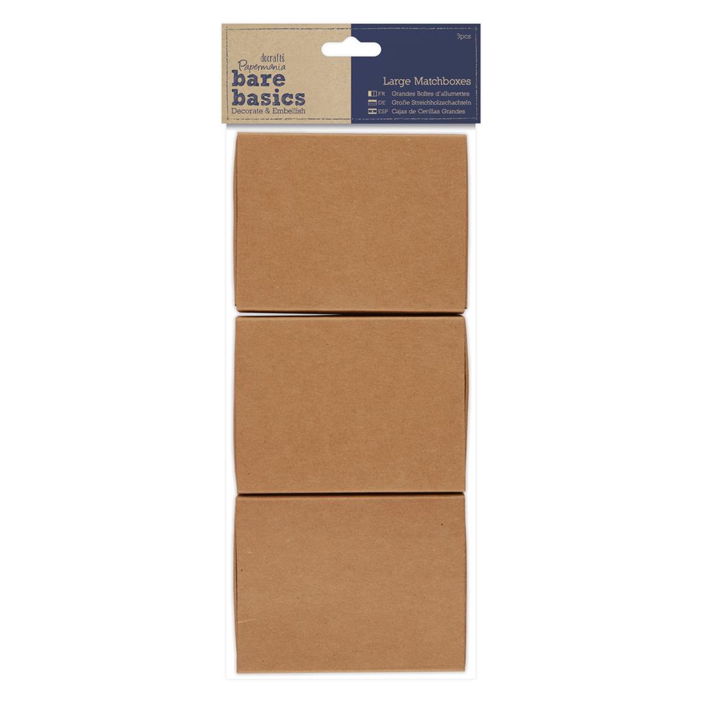 Bare Basics Matchboxes Large Kraft Brown (3pc)