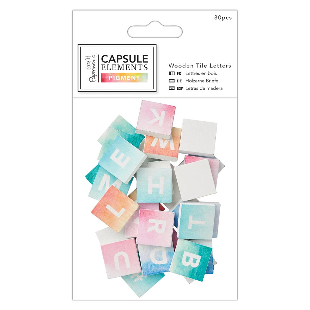 Papermania Wooden Tile Letters - Capsule Elements Pigment (30pk)