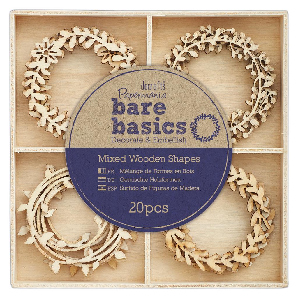 Bare Basics Wooden Shapes - Wreaths (20pk)