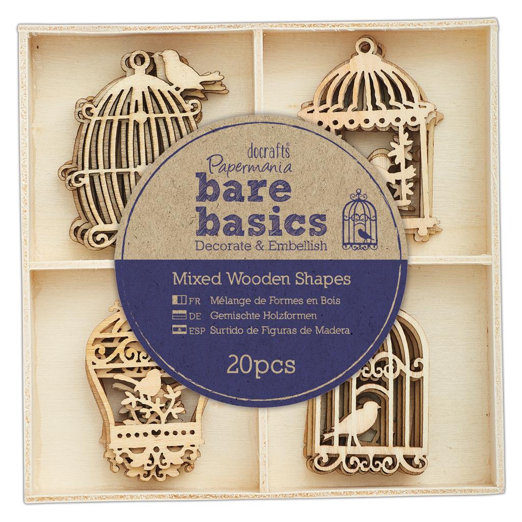 Bare Basics Wooden Shapes - Birdcages (20pk)