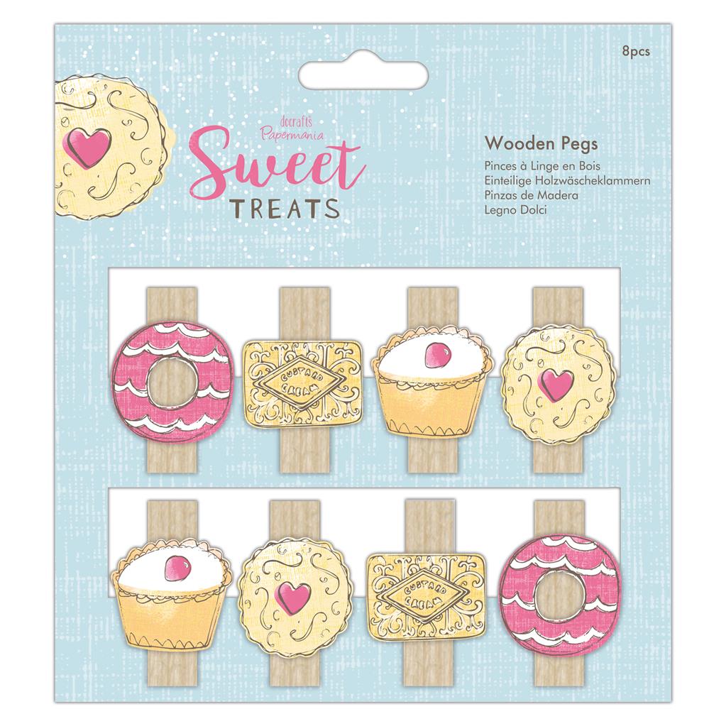 Papermania Sweet Treats Wooden Pegs (8pcs)