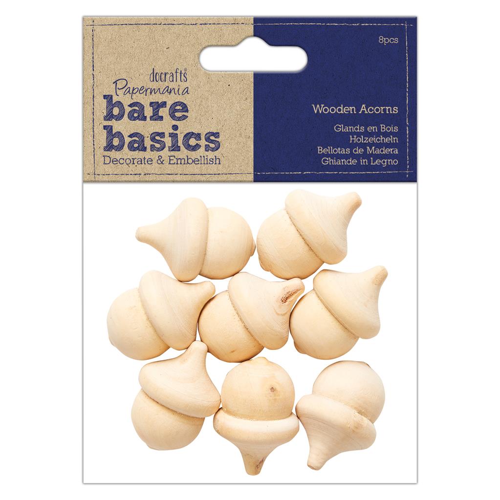 Bare Basics Wooden Acorns (8pk)