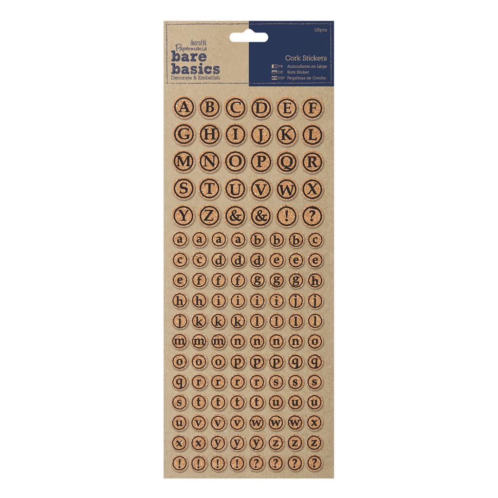 Bare Basics Cork Stickers- Alphabet Circles (126pc)