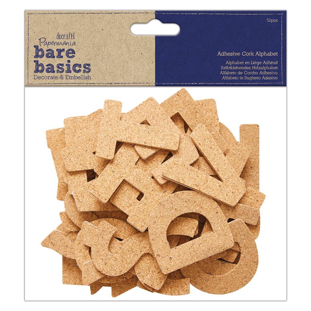 Bare Basics Self-Adhesive Cork Alphabet Letters (52pc)