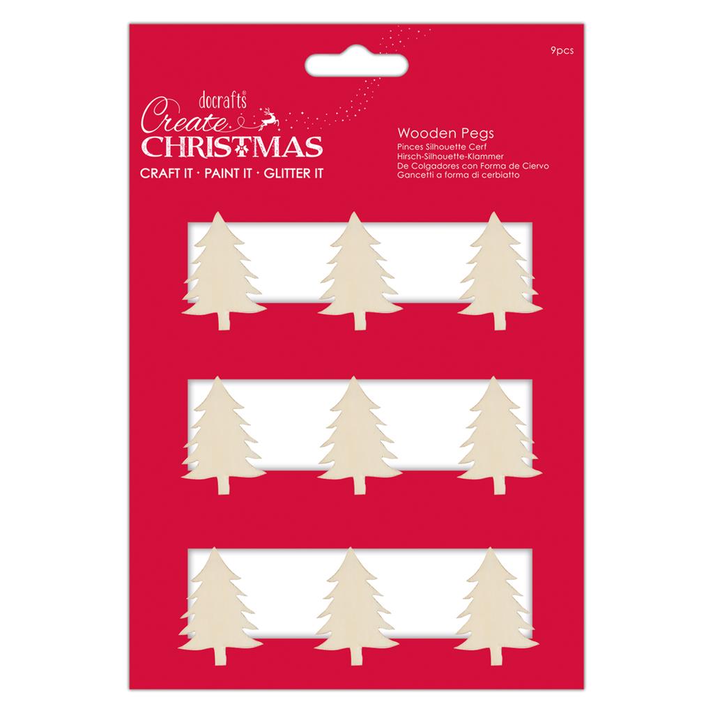 Create Christmas Tree Silhouette Pegs (9pk)