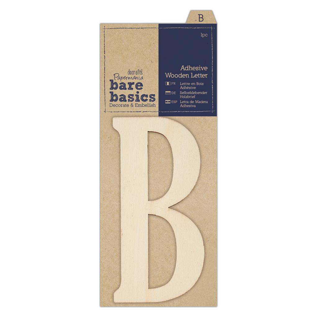 Bare Basics Adhesive Wooden Letter B (1pc)