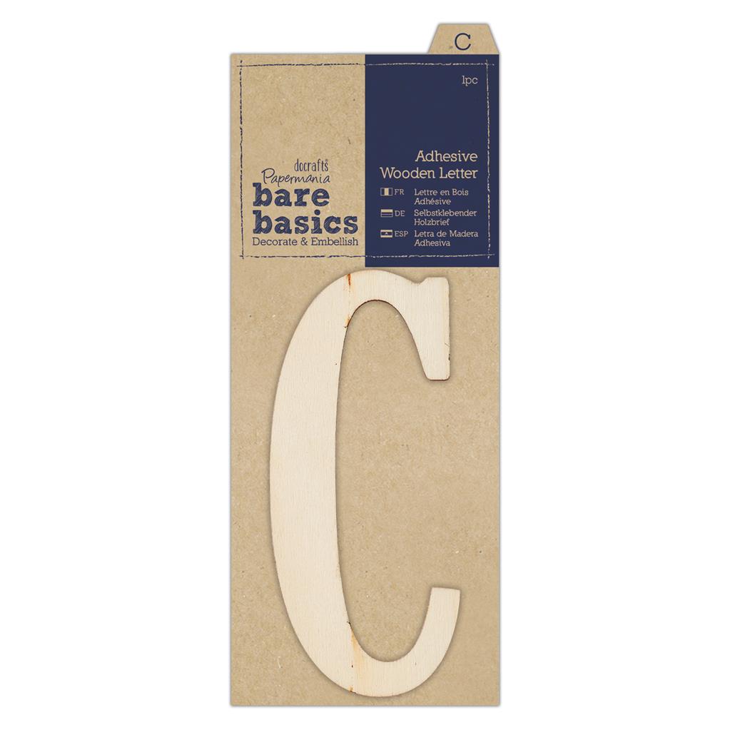 Bare Basics Adhesive Wooden Letter C (1pc)