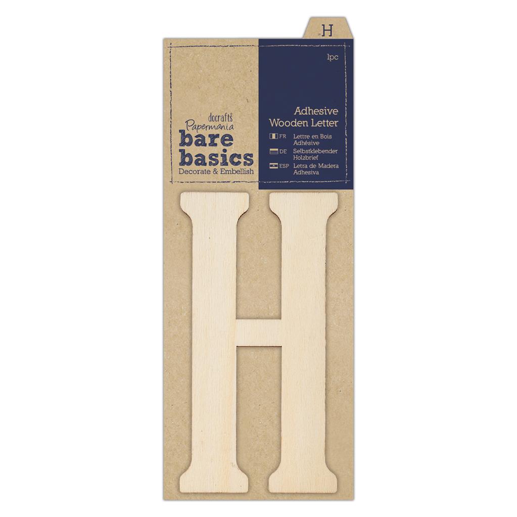 Bare Basics Adhesive Wooden Letter H (1pc)