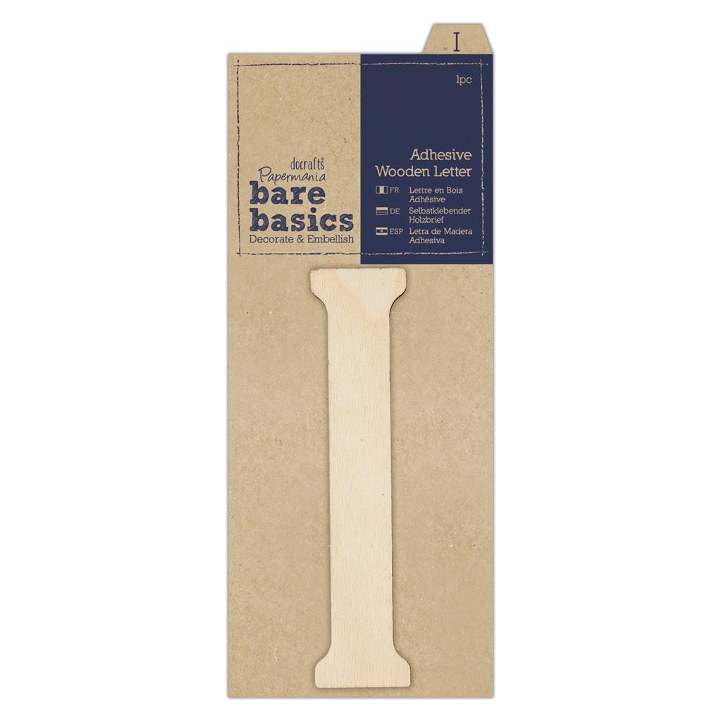 Bare Basics Adhesive Wooden Letter I (1pc)