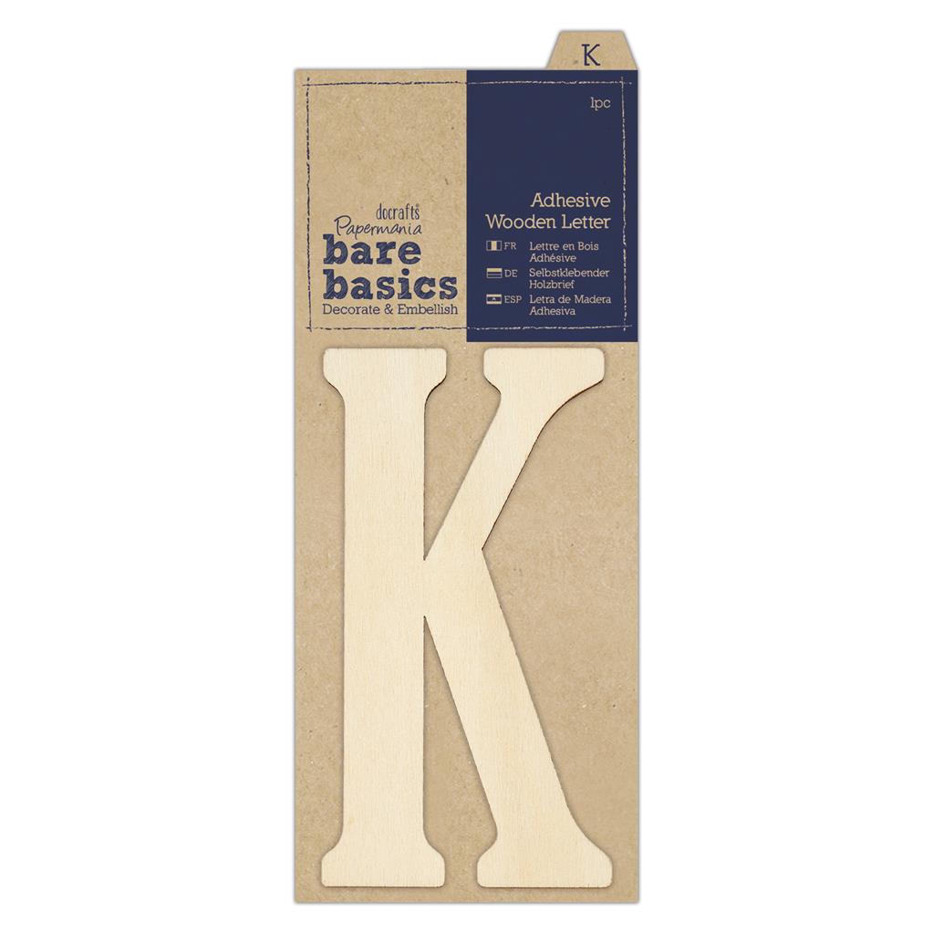 Bare Basics Adhesive Wooden Letter K (1pc)