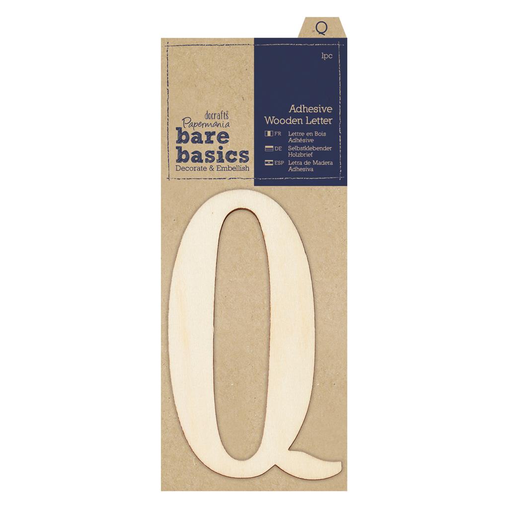 Bare Basics Adhesive Wooden Letter Q (1pc)