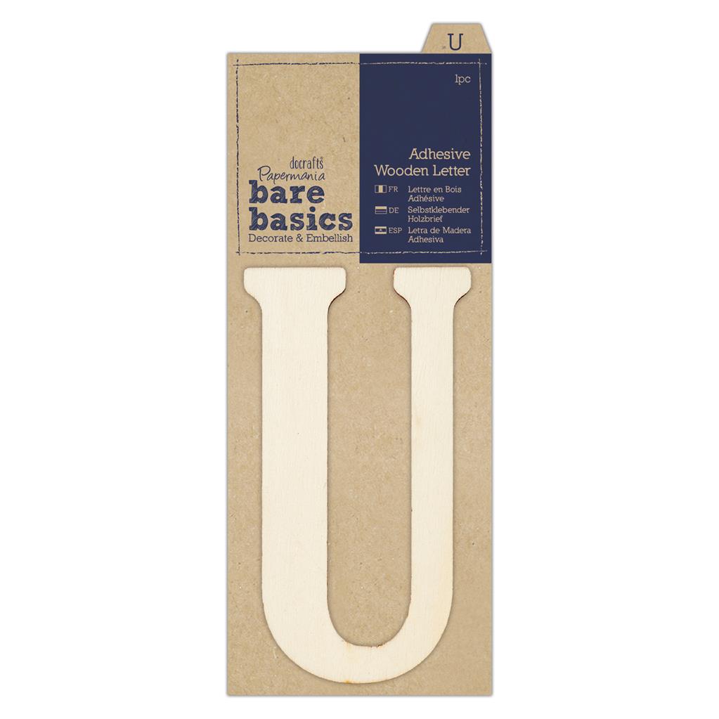 Bare Basics Adhesive Wooden Letter U (1pc)