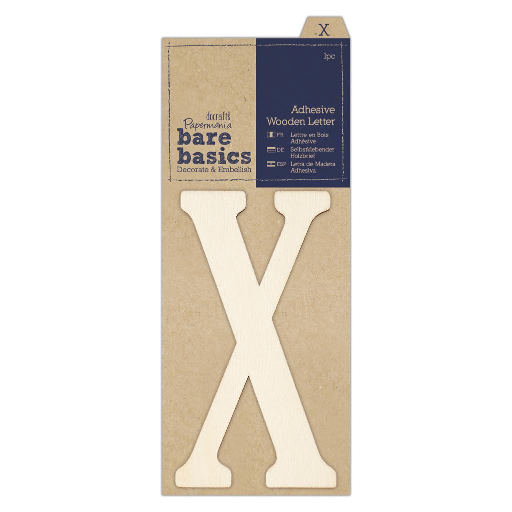 Bare Basics Adhesive Wooden Letter X (1pc)