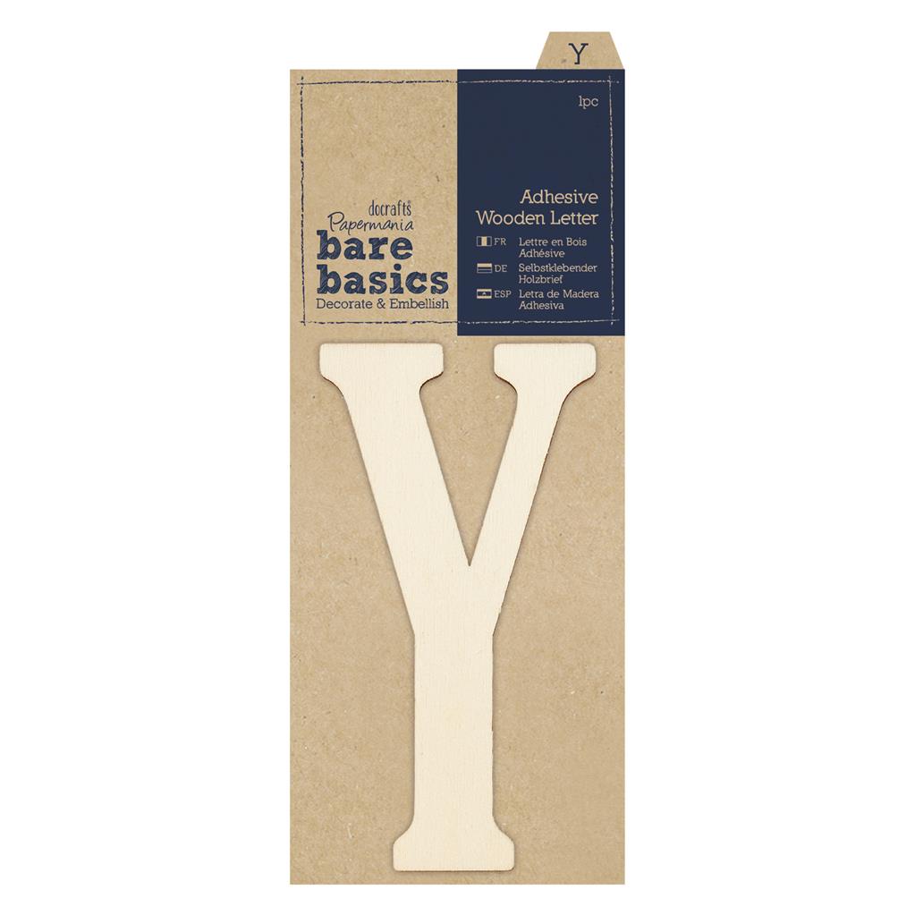 Bare Basics Adhesive Wooden Letter Y (1pc)