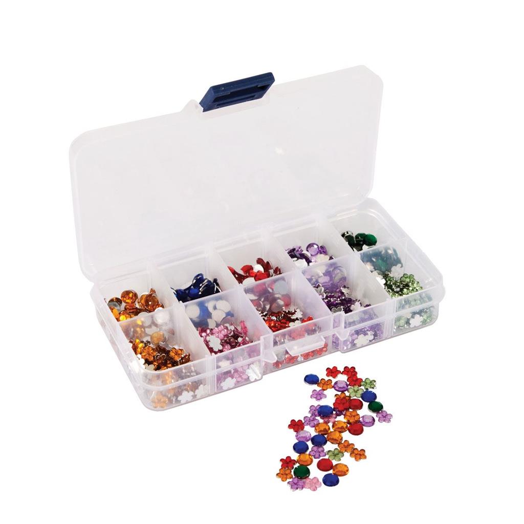 Papermania Mini Assorted Gems & Organiser - Florals & Stones (750pcs)