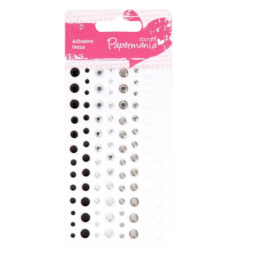 Papermania Adhesive Stones - Capsule Monochrome (104pk)