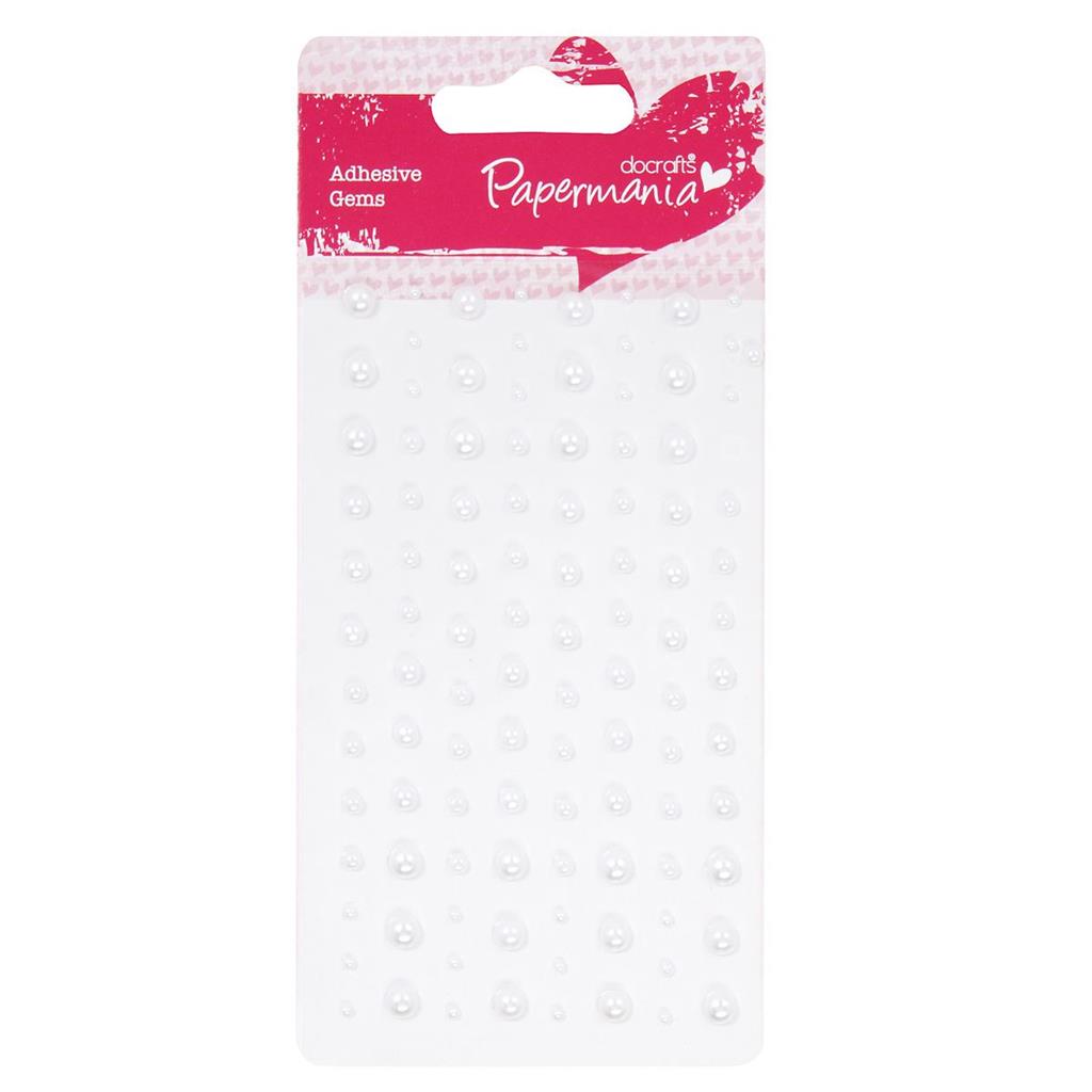 Papermania Adhesive Pearls - White (104pk)