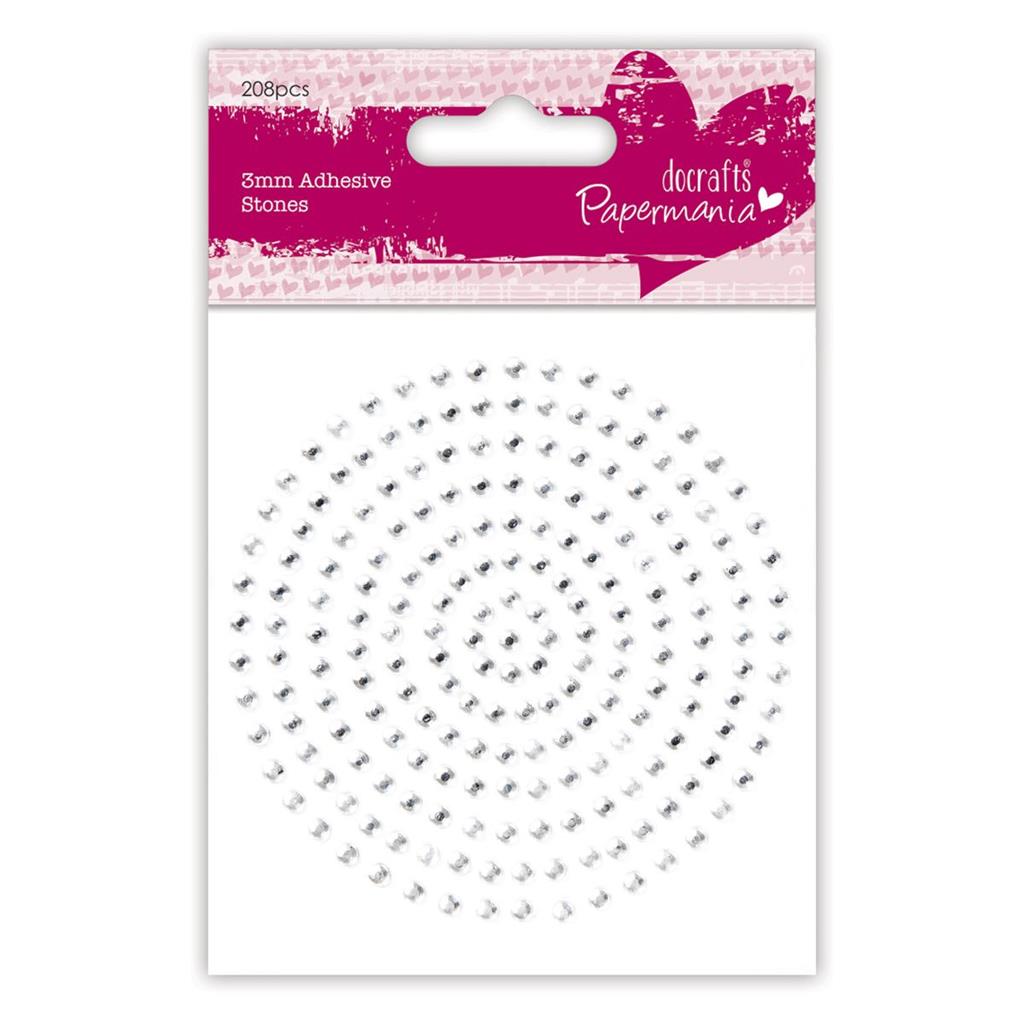 Papermania Adhesive Stones 3mm -Silver (206pcs)