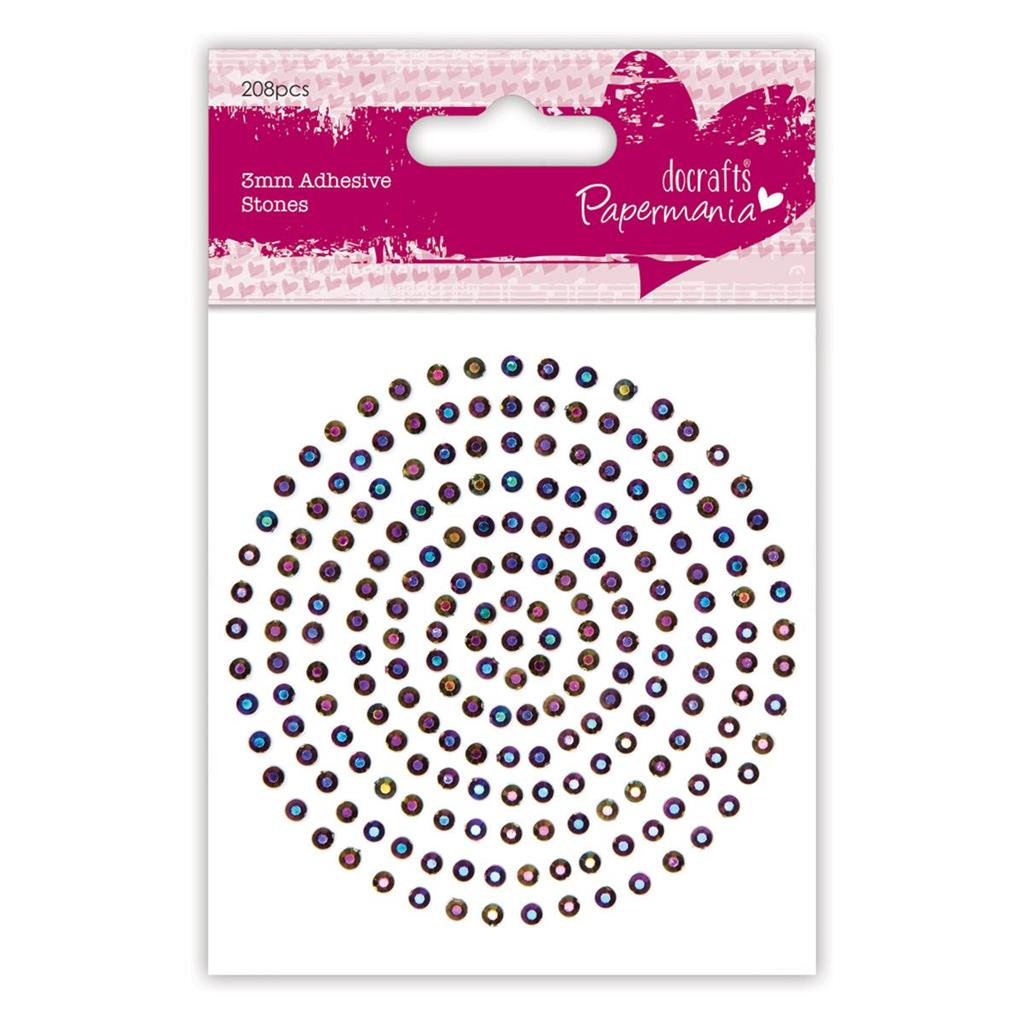 Papermania Adhesive Stones 3mm - Iridescent (206pcs)