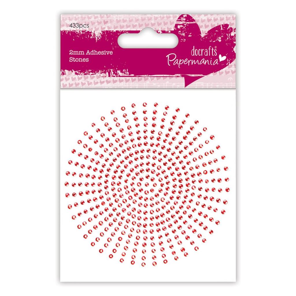 Papermania Adhesive Stones 2mm - Red (424pk)