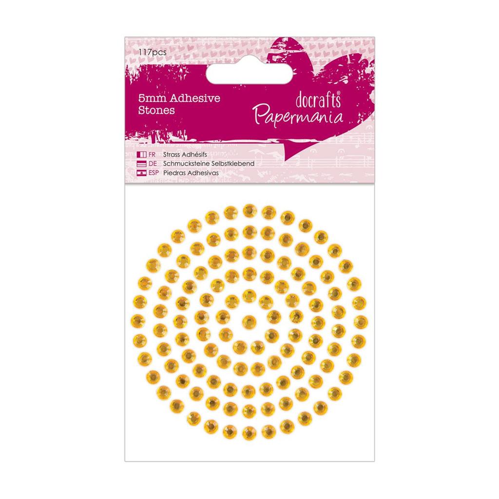 Papermania Adhesive Stones 5mm - Gold (117pk)