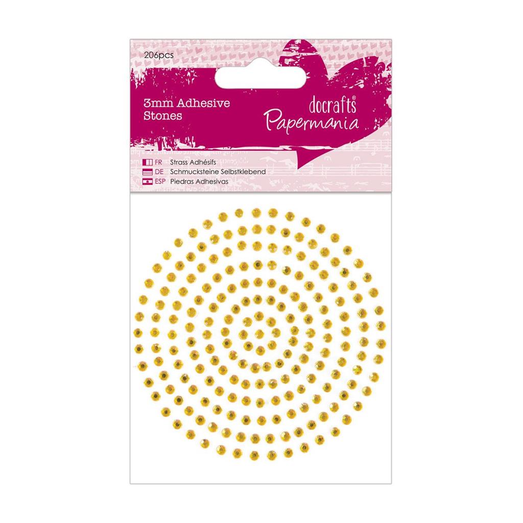 Papermania Adhesive Stones 3mm - Gold (206pcs)