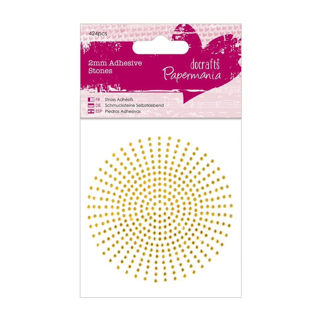 Papermania Adhesive Stones 2mm - Gold (424pk)