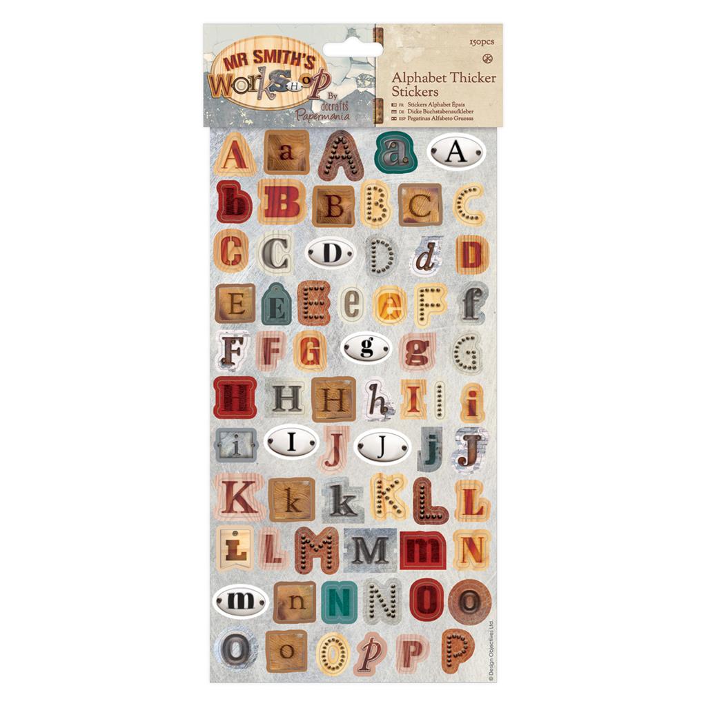 Papermania Mr Smith's Workshop Alphabet Thicker Stickers (150pk)