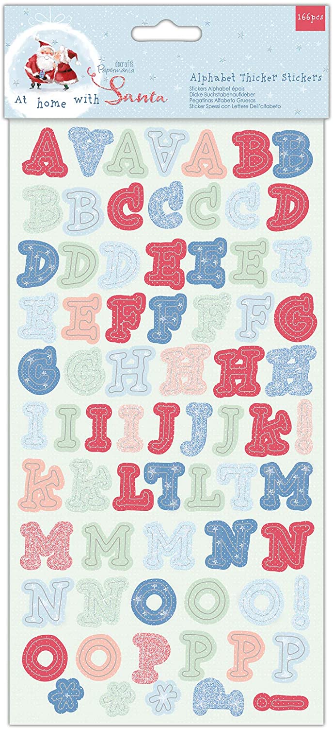 Papermania Alphabet Thicker Stickers - At Home with Santa