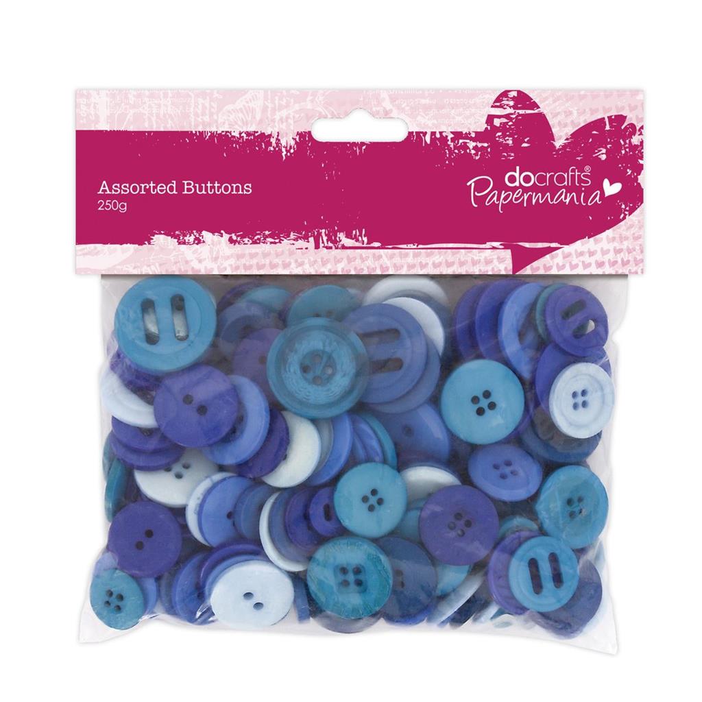 Papermania Assorted Buttons (250g) - Blue