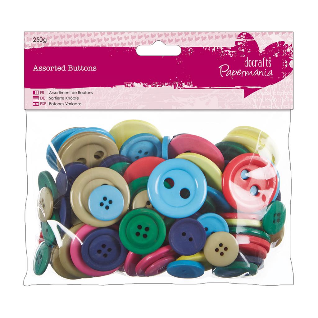 Papermania Assorted Buttons (250g) - Brights