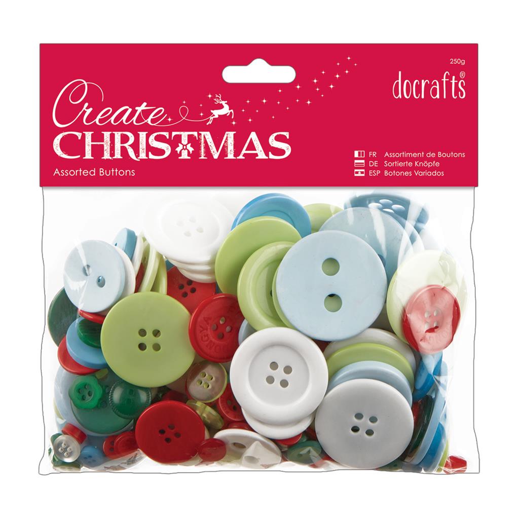 Create Christmas Assorted Buttons (250g)