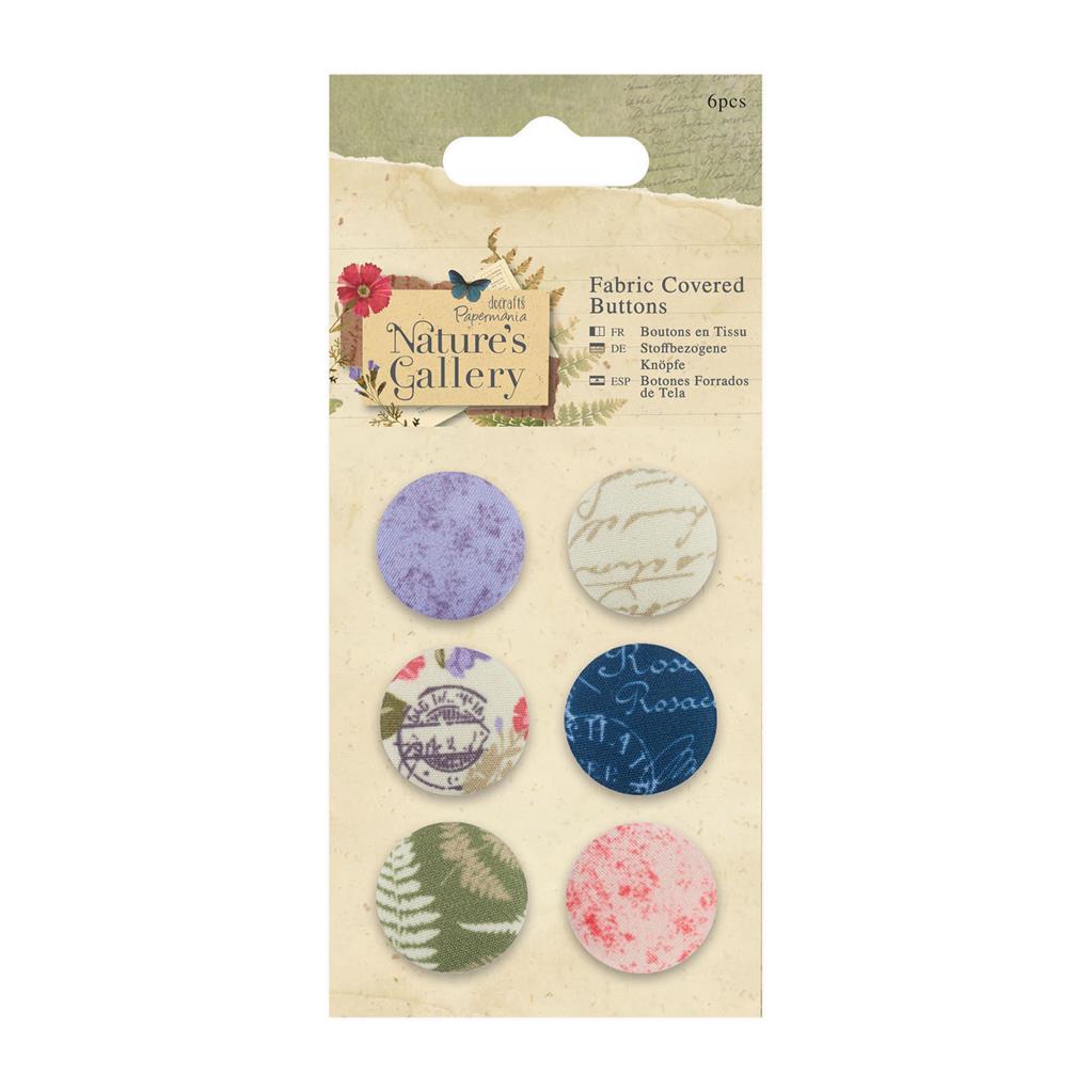 Papermania Nature's Gallery Fabric Covered Buttons (6pk)