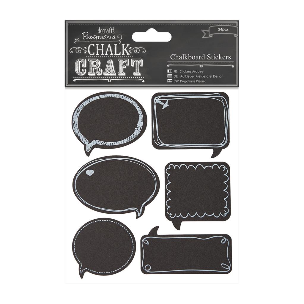 Papermania Chalk Craft Chalkboard Stickers (24pcs) - Speech Bubbles