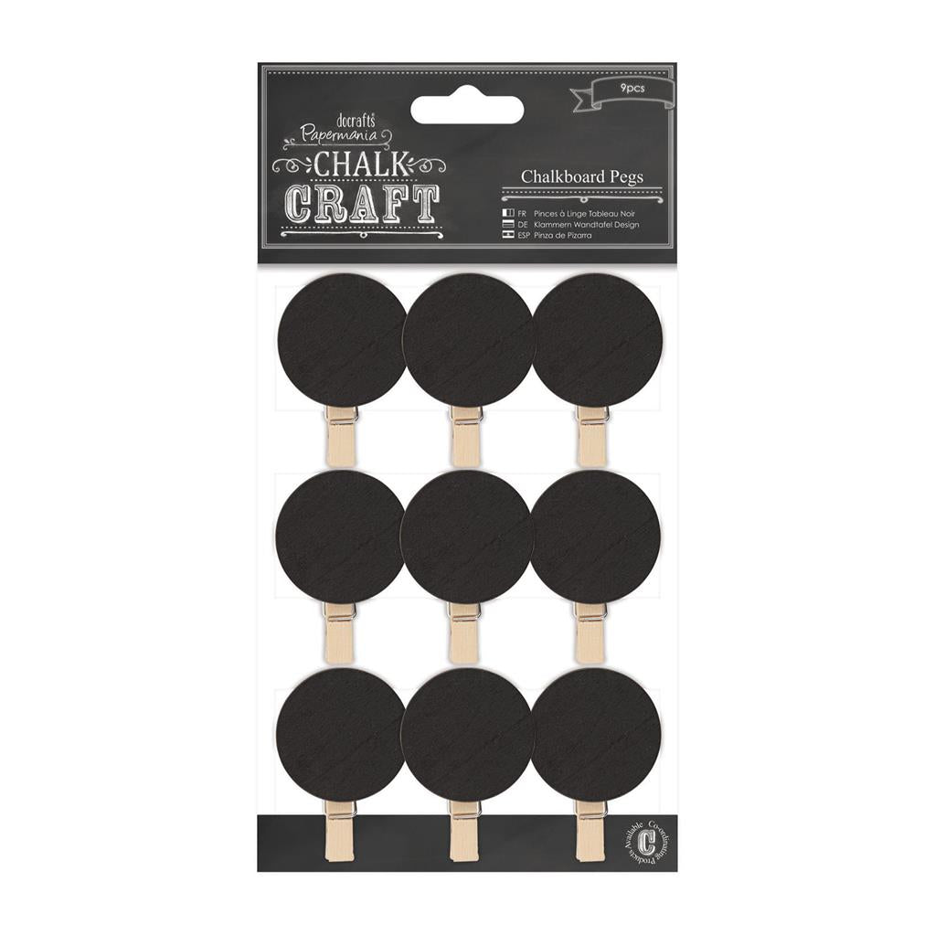 Papermania Chalk Craft Chalkboard Pegs (9pcs) - Circles