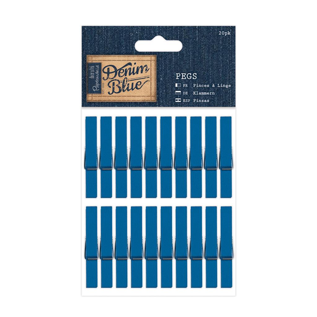 Papermania Denim Blue Pegs (20pk)