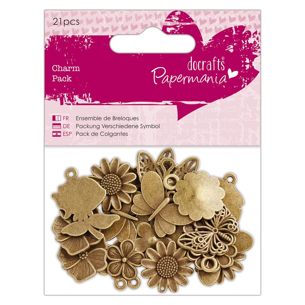 Papermania Charm Pack - Flowers & Butterflies (21pcs)