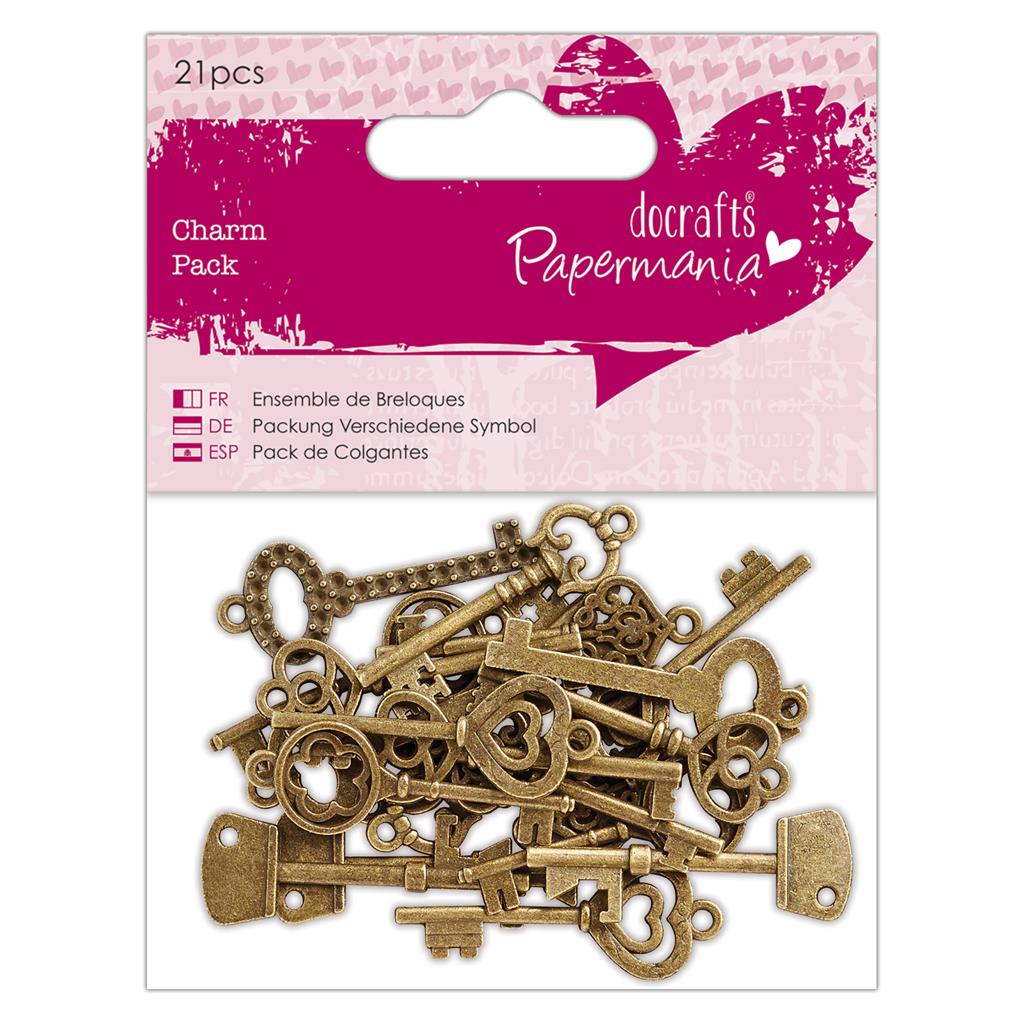 Papermania Charm Pack - Vintage Keys (21pcs)