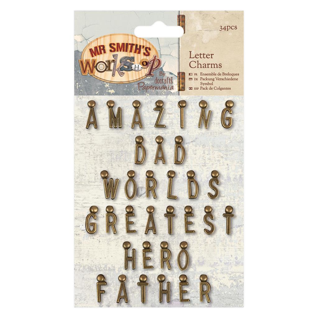 Papermania Mr Smiths Workshop Letter Charms (34pk)