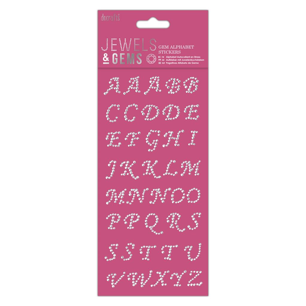 Papermania Jewels & Gems Alphabet Stickers - Gem Italic